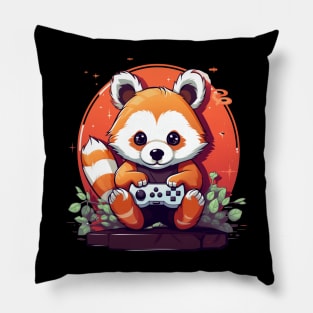 Gamer Red Panda Pillow