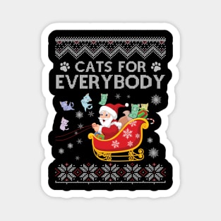 Cats For Everybody Ugly Christmas Funny Xmas Cute Cat Lover Magnet