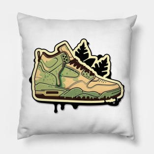 Step into a Greener Future with the Beige Yellow Green Sneaker Pillow