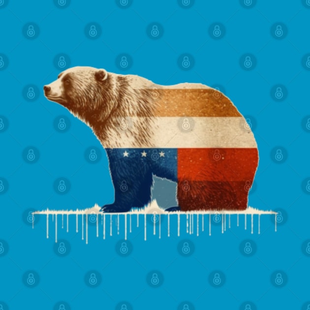 Ursus arctos, symbol of Alaska, in the colors of the American flag by ThatSimply!