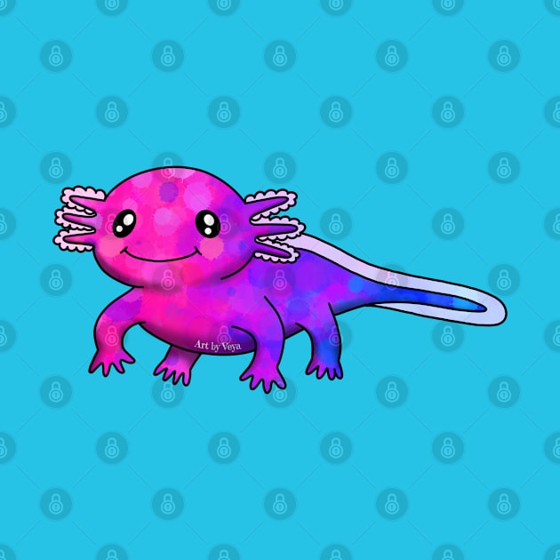 A little bi axolotl by Art by Veya