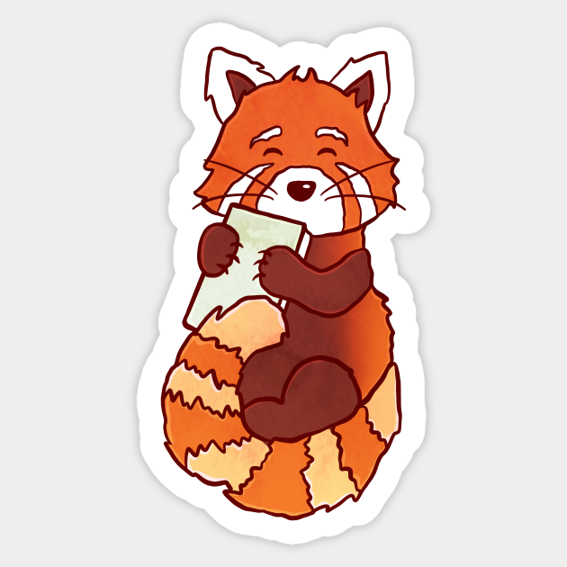 RED PANDA READS - Red Panda - Sticker