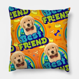 golden retriever puppy v2 Pillow