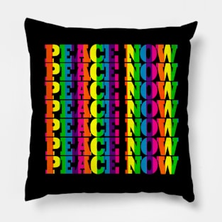 Peace Now 1960s-70s Rainbow Letters Pillow