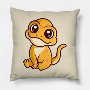 Cute Gecko Sitting | Cartoon Gecko Pillow