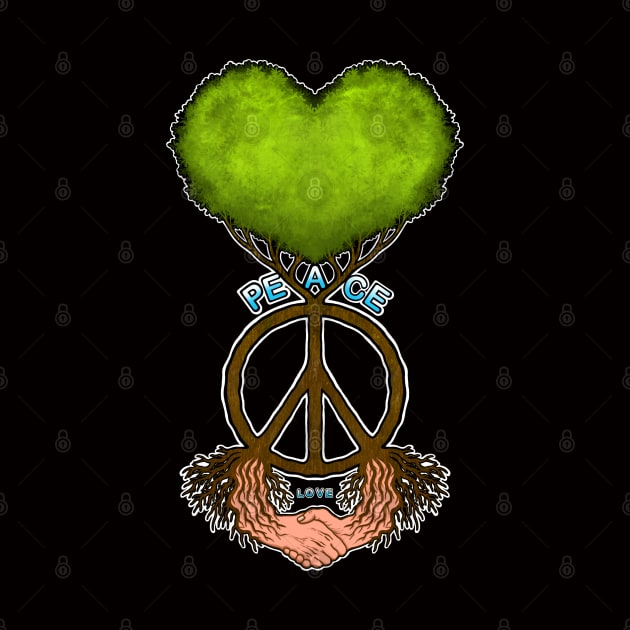 Peace symbol with tree peace sing by Artardishop