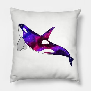 Orca with galaxy in watercolor Pillow