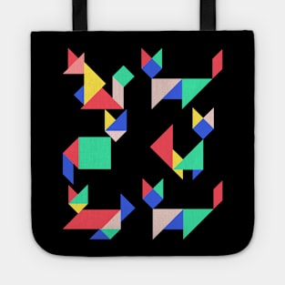 geometric cat Tote