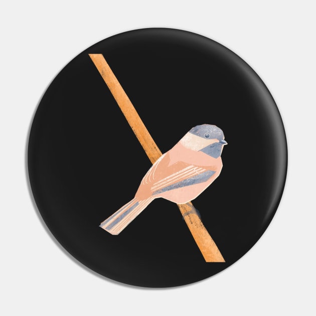 Great tit illustration beige, blue and pink colored bird Pin by ColorsHappiness