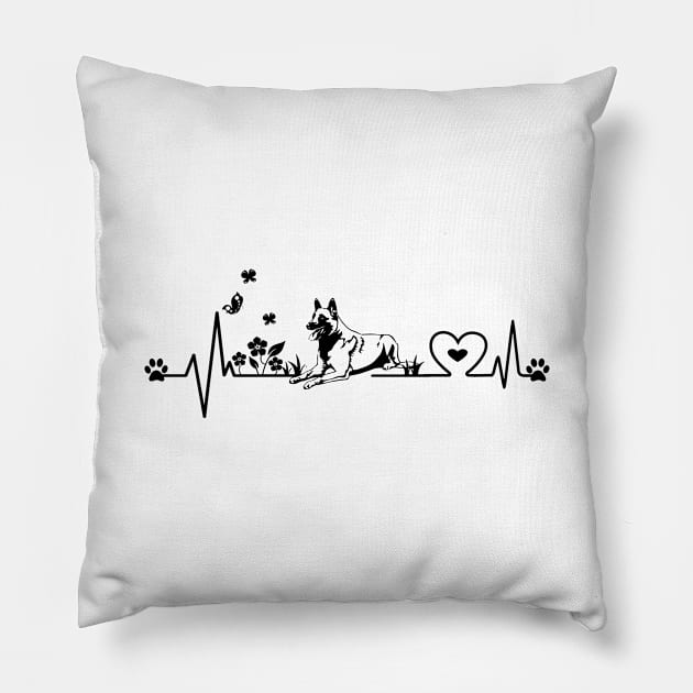 Love Belgian Malinois Heartbeat Pillow by QUYNH SOCIU