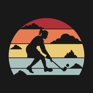 Vintage Retro Hockey Girl T-Shirt