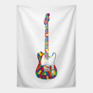 T-Style Electric Guitar Colorful Texture Tapestry