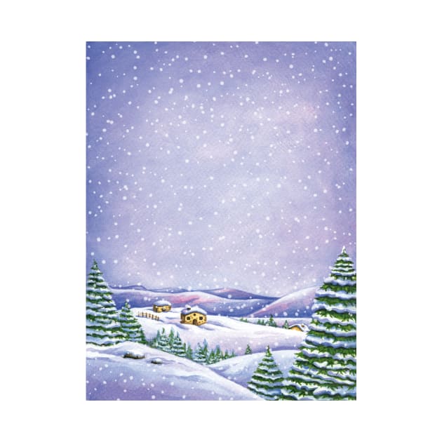 Whimsical winter landscape by Nopi Pantelidou