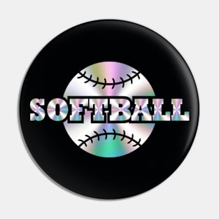 Softball Holographic Pin