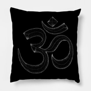 Hand drawn Ohm symbol using dotwork Pillow