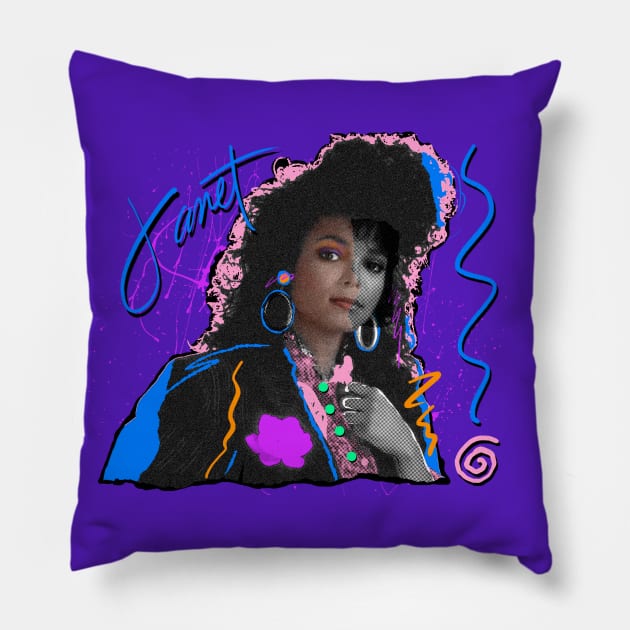 JANET JACKSON 80S RETRO STYLE Pillow by DISCO DISCO MX