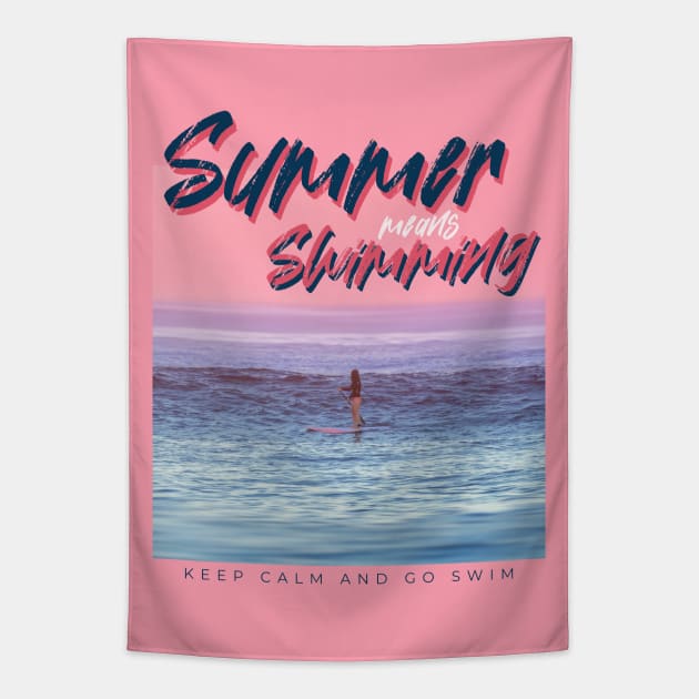 Summer Means Swimming - Summer Vacation Tapestry by Aanmah Shop