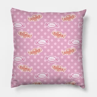 Pink Bubblegum Candy Pattern Pillow