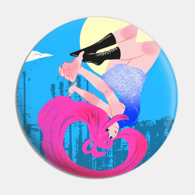 Paper plane beautiful woman upside down moon town and bird Pin by meisanmui