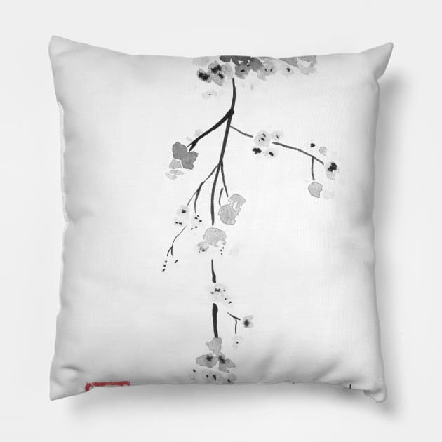 branch on river li Pillow by pechane