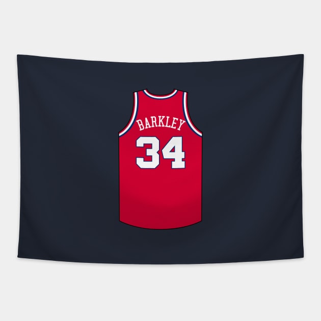 Charles Barkley Philadelphia Jersey Qiangy Tapestry by qiangdade