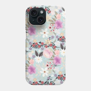 Boho Pink Wildflowers Floral Skylight Painting Phone Case