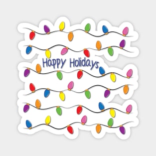 Happy Holidays with Colorful Lights Magnet