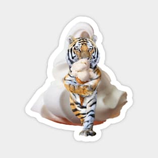 Tiger Tigers Eating Ice Cream, Funny Cute Magnet