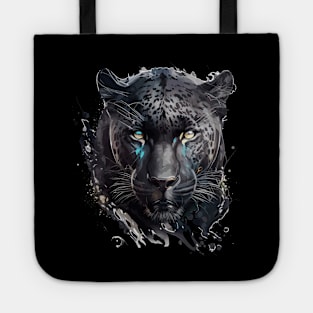 Panther Portrait Animal Painting Wildlife Outdoors Adventure Tote