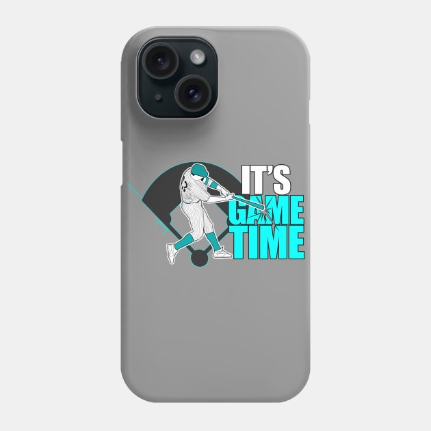 It's Game Time - Baseball (Aqua) Phone Case by adamzworld