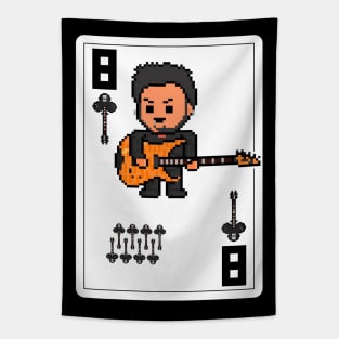 Pixelrockstars Eight of Clubs Playing Card Tapestry