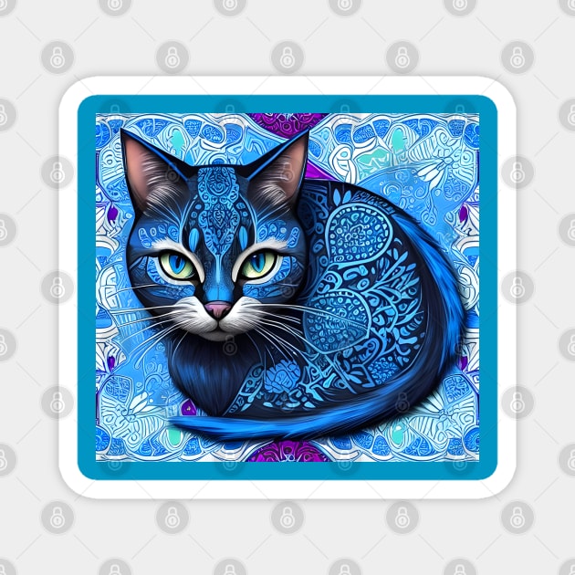 blue-cat Magnet by One_look