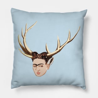 deer head frida kalho Pillow