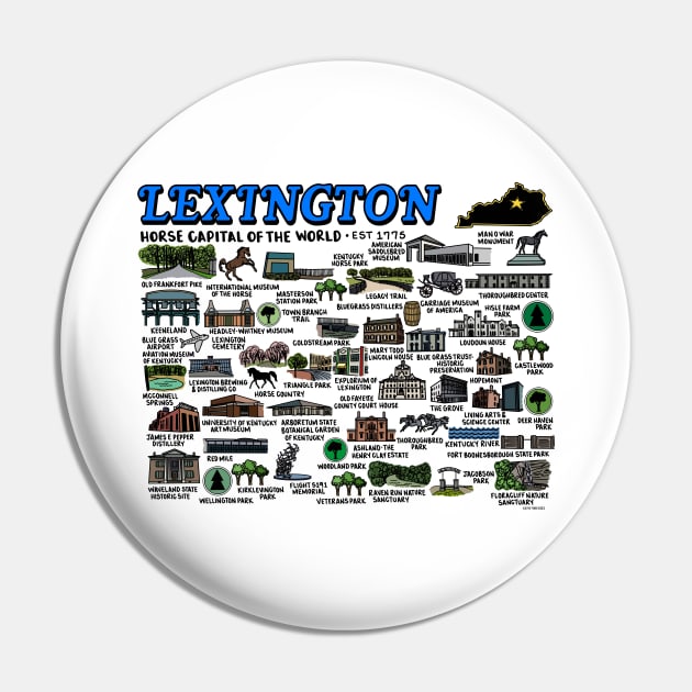 Lexington Map Art Pin by fiberandgloss