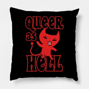 Queer as Hell Cute Demon Pillow