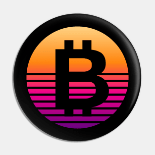 Bitcoin Vintage Sunset Pin