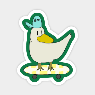 Duck on a Skateboard Magnet