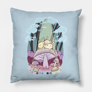 Three cute bunnies sleeping Pillow