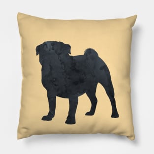 Pug Black Art Silhouette Pillow