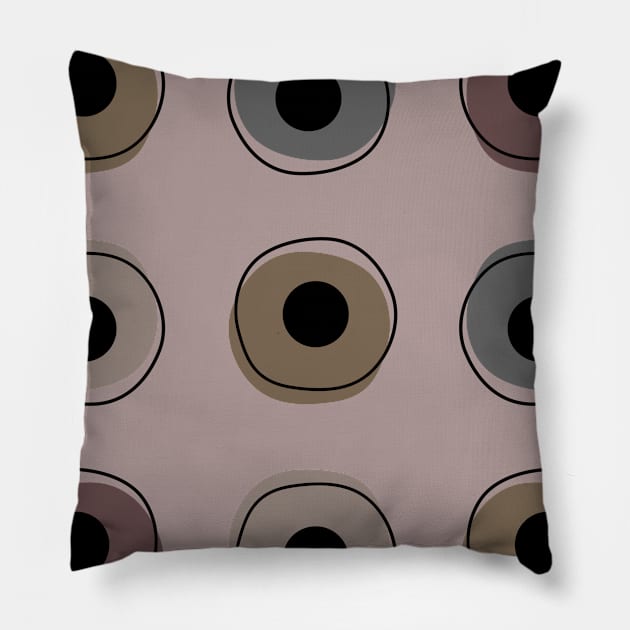 Circles Dots Outlines Pillow by amyvanmeter