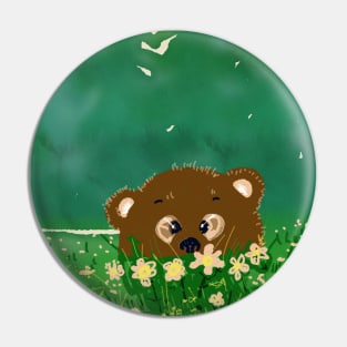 Bear in flowers Pin