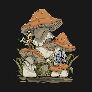 Butterfly Mushroom Cottagecore T-Shirt