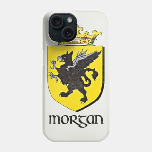 Morgan Name / Faded Style Family Crest Coat Of Arms Design Phone Case