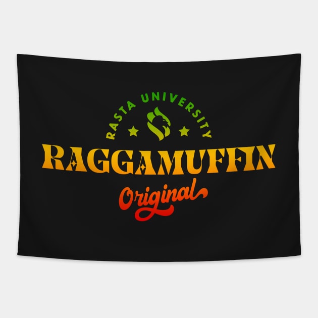 Rasta University Raggamuffin Original Rasta Colors Reggae Tapestry by rastauniversity