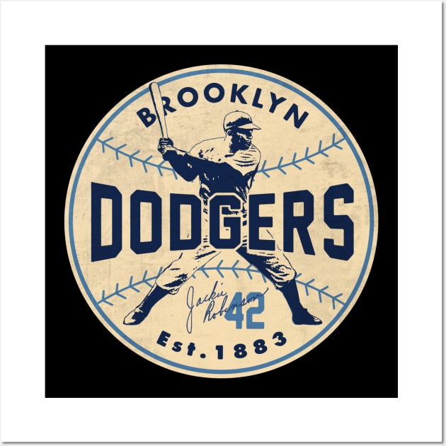 Jackie Robinson Of The Brooklyn Dodgers Art Print