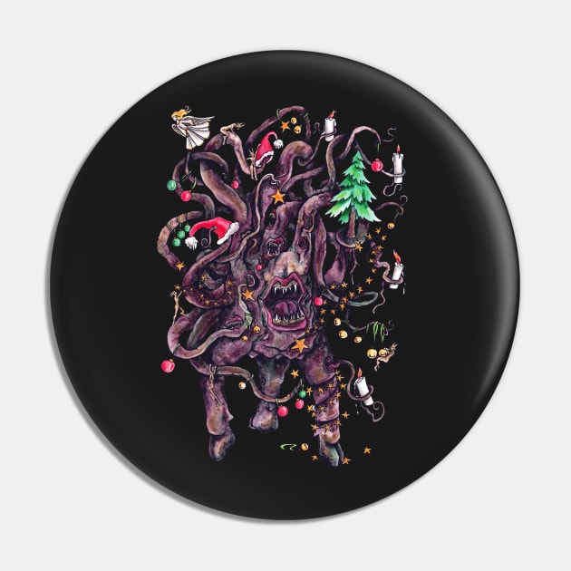 Shub Niggurath loves Christmas Pin by HintermSpiegel