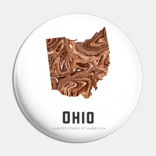 Ohio state map abstract brown Pin