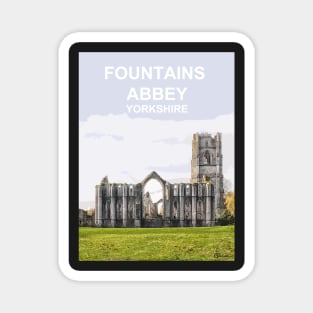 Fountains Abbey, North Yorkshire UK. Travel poster Magnet