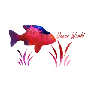 Fish and algae. The world of the ocean. T-Shirt