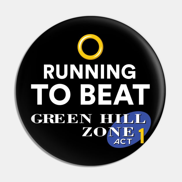 Running to beat Green Hill Zone Pin by J31Designs